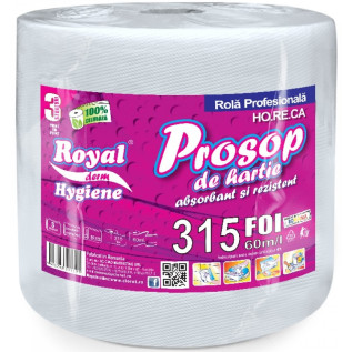 Prosop hartie la rola in 3 straturi, Royal - 60 m