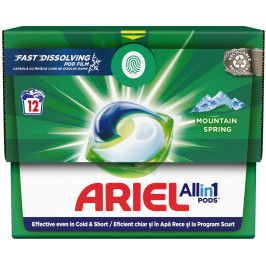 ARIEL All In 1 Pods - Mountain Spring - Detergent rufe, capsule - 12 buc