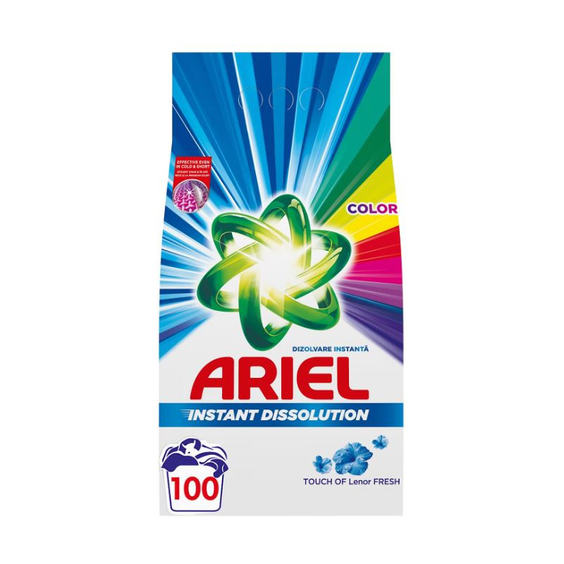 Detergent rufe pudra 100 spalari, Ariel Touch of Lenor Fresh Color - 7.5kg