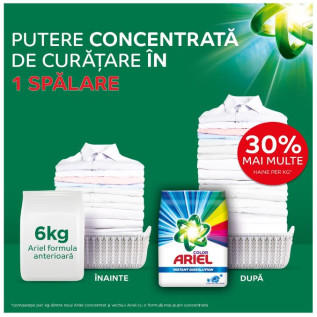 Detergent rufe pudra 100 spalari, Ariel Touch of Lenor Fresh Color - 7.5kg