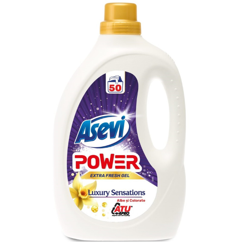 Detergent rufe lichid gel, 50 sp., Luxury Sensations, Asevi - 2.5 litri