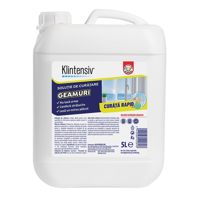 Solutie de curatare geamuri, Klintensiv - 5 litri