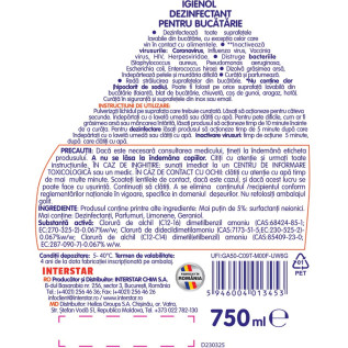 Solutie pentru curatat bucataria Igienol, fara clor, 750 ml