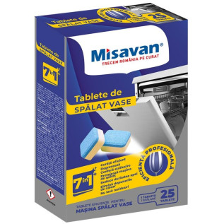 Tablete anticalcar pentru masina de spalat vase 7in1, Misavan, 25 tablete