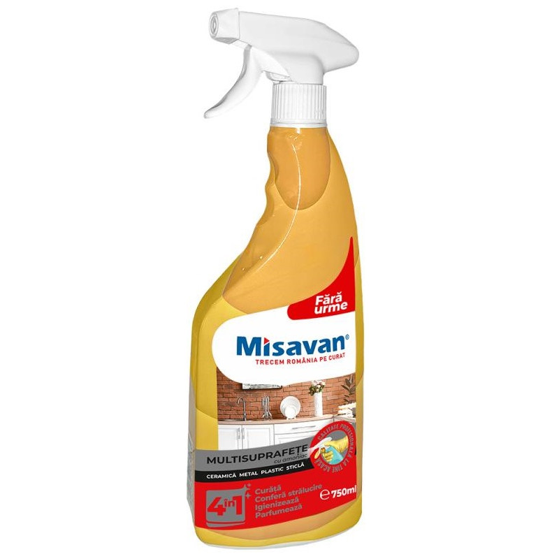 Solutie multisuprafete pe baza de amoniac 4in1, Misavan, 750ml