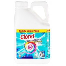 CLORET - Detergent rufe lichid 2 in 1 White Power - 5 litri