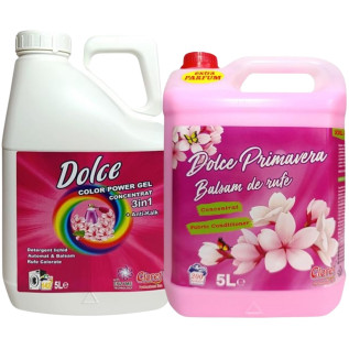 Detergent Rufe Colorate + Balsam Rufe, Dolce, (1+1) x 5 litri