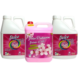 Detergent Rufe Colorate + Balsam rufe Dolce, (2+1) x 5 litri