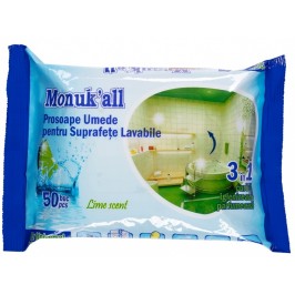 Servetele umede pentru suprafete speciale - MONUK'ALL - 50 buc