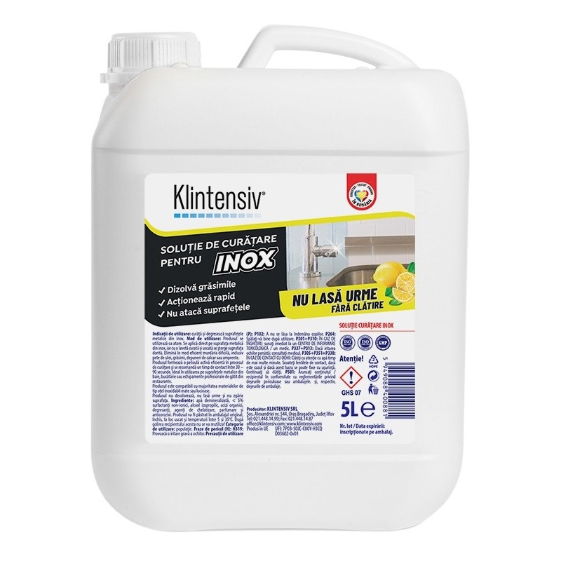 Solutie de curatare pentru inox, Klintensiv - 5 litri