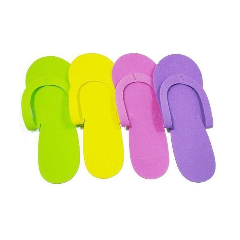 Papuci colorati pentru SPA, 4 culori, unisex - 12 perechi