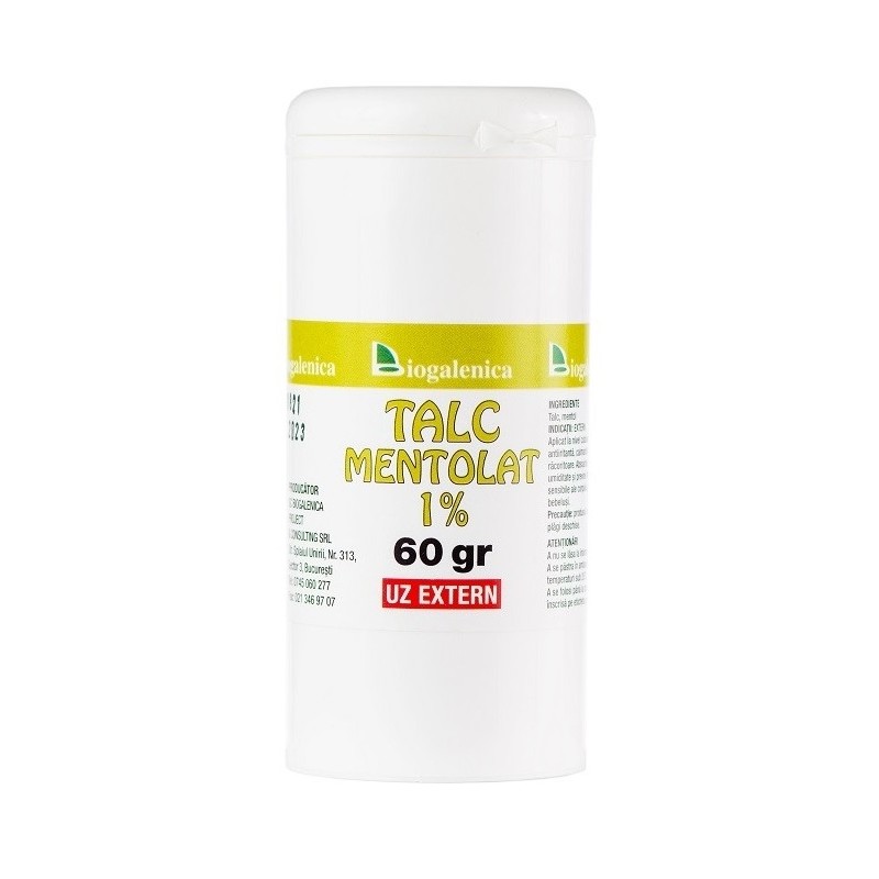 Pudra de talc, mentolat - 60 grame