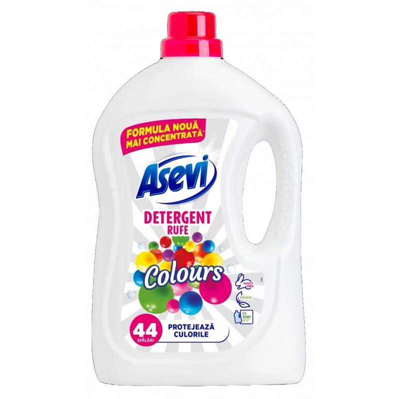 ASEVI - Colours - Detergent lichid rufe, 44 spalari - 2.37 litri