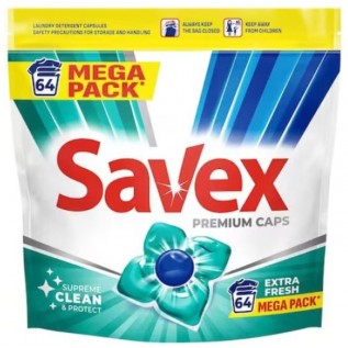 SAVEX - Extra Fresh - Detergent rufe, capsule - 64 buc