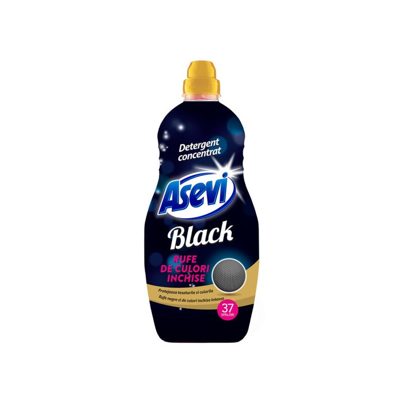 ASEVI - Black - Detergent lichid rufe negre, 37 spalari - 1.5 litri