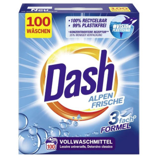 Detergent pudra rufe, 110 spalari, DASH Alpen Frische, 5.5 Kg