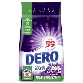 DERO 2 IN 1 - Lavanda & Iasomie - Detergent pudra rufe, 40 spalari - 3 Kg