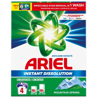 ARIEL - Mountain Spring - Detergent rufe pudra, 4 spalari - 300 grame