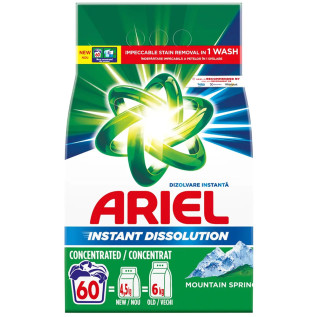 ARIEL - Mountain Spring - Detergent rufe pudra, 60 spalari - 4.5 Kg