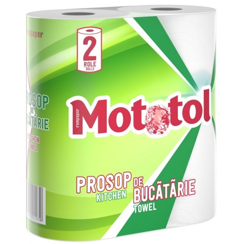 Prosop hartie bucatarie 2 straturi - Mototol - 10.5 m - 2 role / set