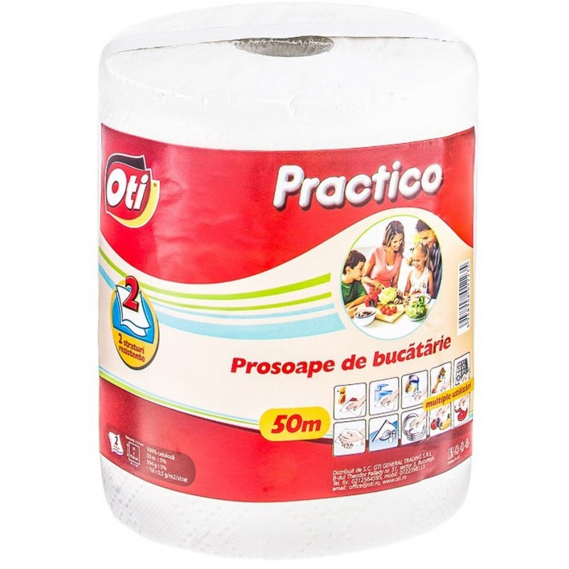 Prosop hartie bucatarie Oti Practico, 2 straturi - 50 metri