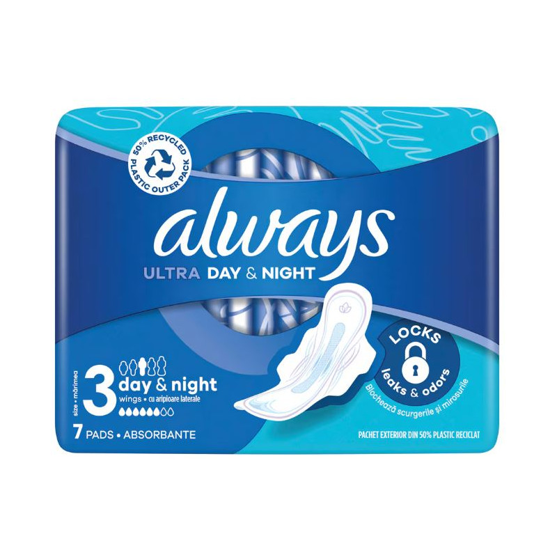 Absorbante Always Ultra Day & Night - 7 buc