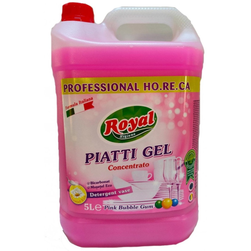 Detergent de vase gel concentrat, Pink Bubble Gum Royal - 5 litri