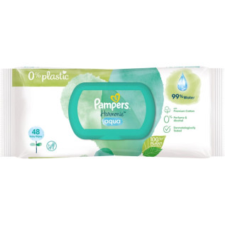 Servetele umede fara plastic Harmonie Aqua, Pampers - 48 buc