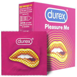 Prezervative cu nervuri si puncte in relief, Durex Pleasure Me - 3 buc