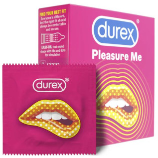 Prezervative cu nervuri si puncte in relief, Durex Pleasure Me - 3 buc