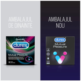 Prezervative cu nervuri si puncte in relief, Durex Mutual Pleasure - 3 buc