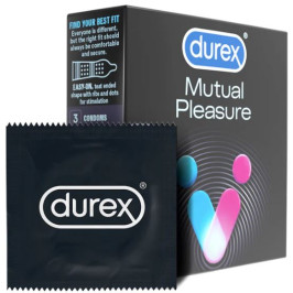 Prezervative cu nervuri si puncte in relief, Durex Mutual Pleasure - 3 buc