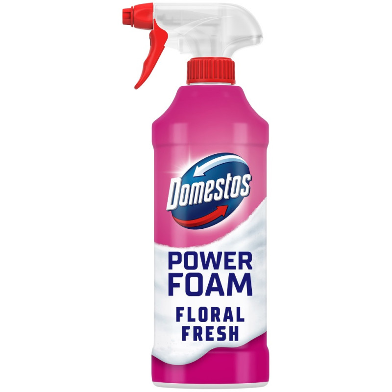 Spray spuma de curatat toaleta si baie, Domestos Floral - 435 ml