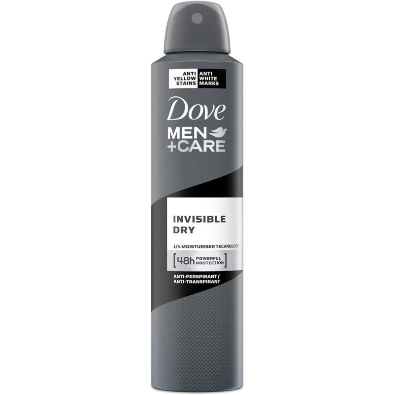 Deodorant antiperspirant, Dove Men Invisible Dry - 250 ml