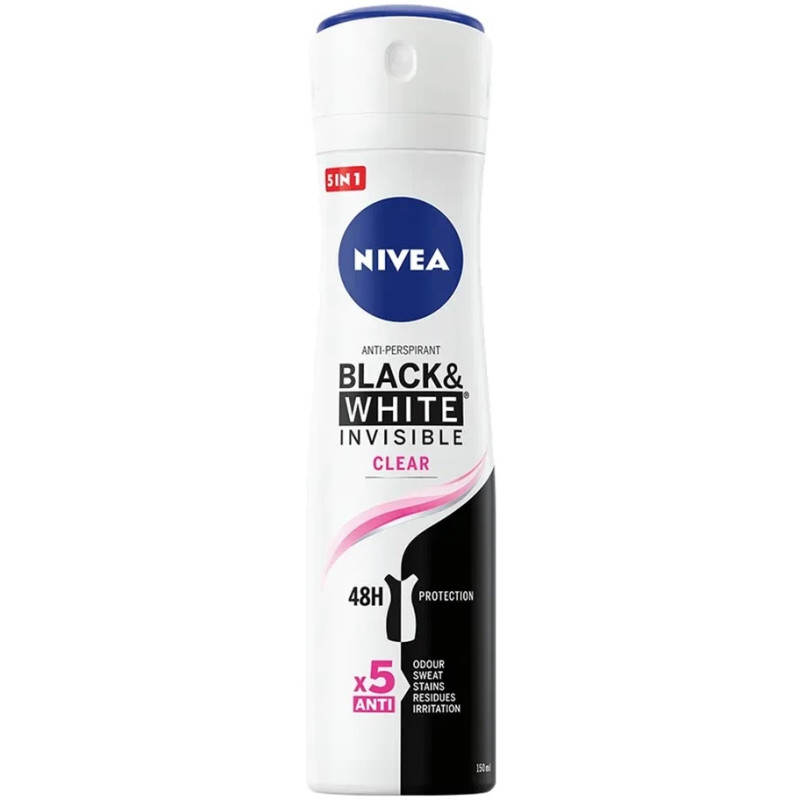 Deodorant antiperspirant, Nivea Invisible Black/White Clear - 150 ml