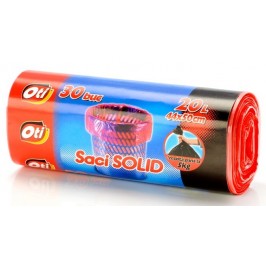 Saci Menaj SOLID OTI, 20L, rosu, 30 buc./rola